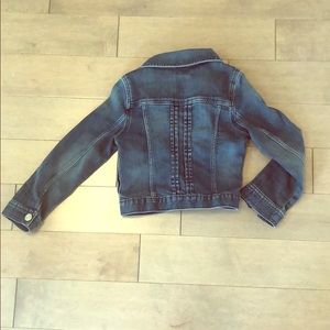 Gap kids XS dark wash distressed jean denim jacket